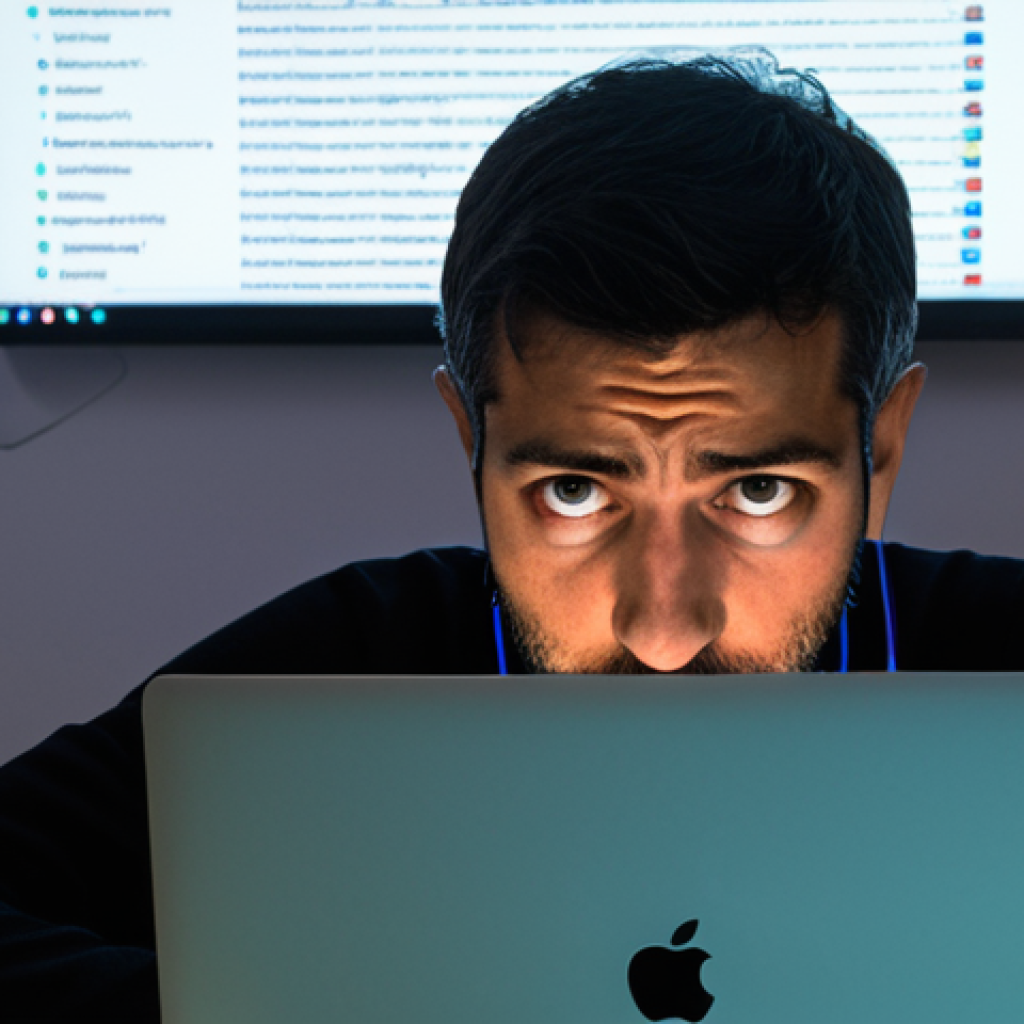 **Prompt:** A concerned Italian citizen sitting at a table covered in open data reports (Open Data Italia logo visible), illuminated by the glow of a laptop screen displaying a complex algorithm. Emphasize data privacy, GDPR compliance, and the feeling of empowerment through digital literacy. A worried expression should show on the citizen's face.