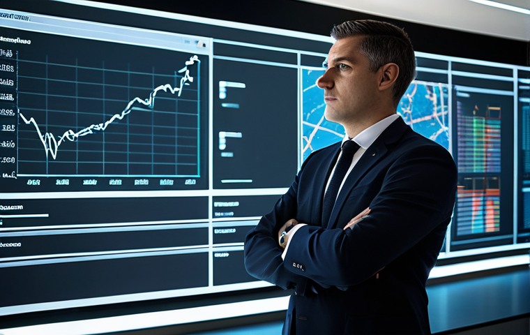 A focused professional, in a modest business suit, stands in a sleek, modern data control room. Large, translucent holographic screens display dynamic data visualizations: intricate graphs, geospatial maps of Italy, and real-time dashboards, all indicating optimized public services. The atmosphere is clean and high-tech, showcasing data-driven governance. Professional photography, high quality, realistic, perfect anatomy, correct proportions, natural pose, well-formed hands, proper finger count, natural body proportions. fully clothed, modest clothing, appropriate attire, safe for work, appropriate content, professional.